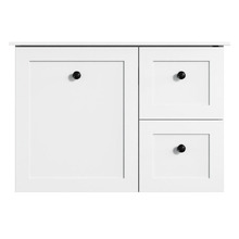 Whitby 750mm Matte White Wall Hung Single Vanity with Ceramic Countertop
